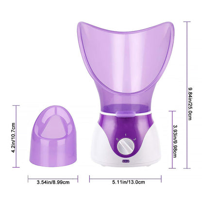Professional Facial Steamer - Deep Cleansing, Hydrating Humidifier with Face Cover and Measure Cup - Portable, Easy to Use, US Plug