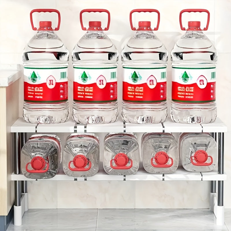 Adjustable Under-Sink Organizer – Stainless Steel Multi-Layer Storage Rack for Kitchen & Bathroom