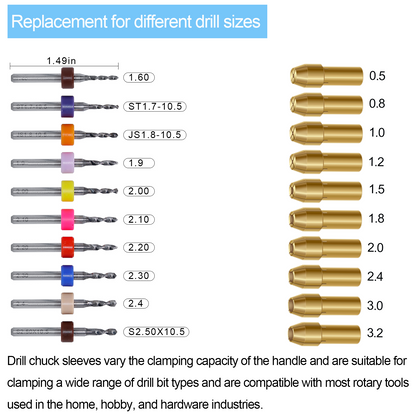 11/21-Piece Needle Vise Set – Hand Twist Drill with Double Bearing and Interchangeable Rotary Bits of Various Sizes