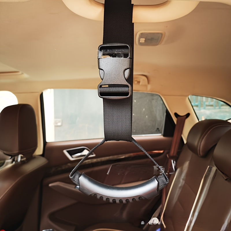 Adjustable Car Armrest Support Strap – Assistive Handle for Elderly and Disabled, Durable PVC Material, Ideal for Buses and Vehicles