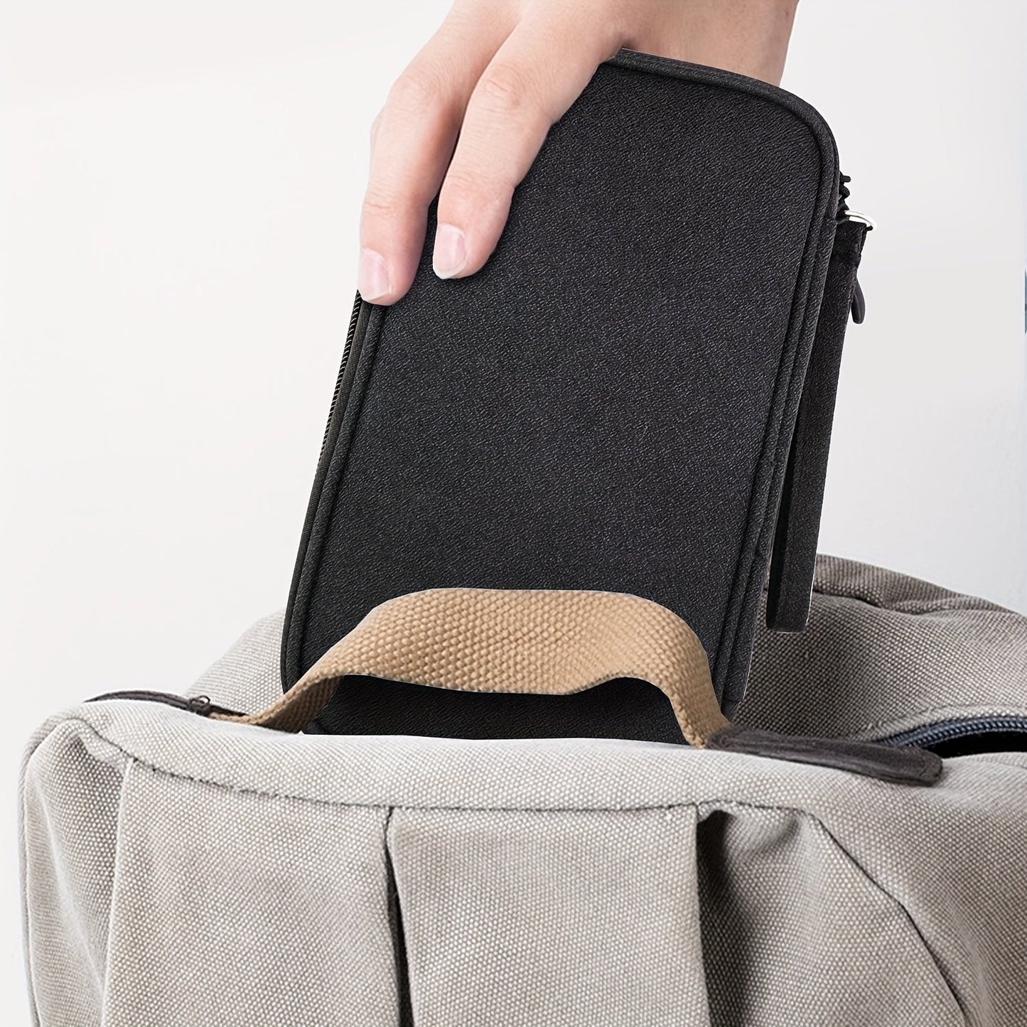 8 Compartment Travel Organizer with Waterproof Pockets - Ideal for Organizing Electronics and Accessories on the Go