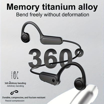 Seamless True Wireless Bone Conduction Headphones - 15H Playtime, Sweatproof Sports Earbuds with Mic, Featherweight for Running, Walking, Hiking, and Gym