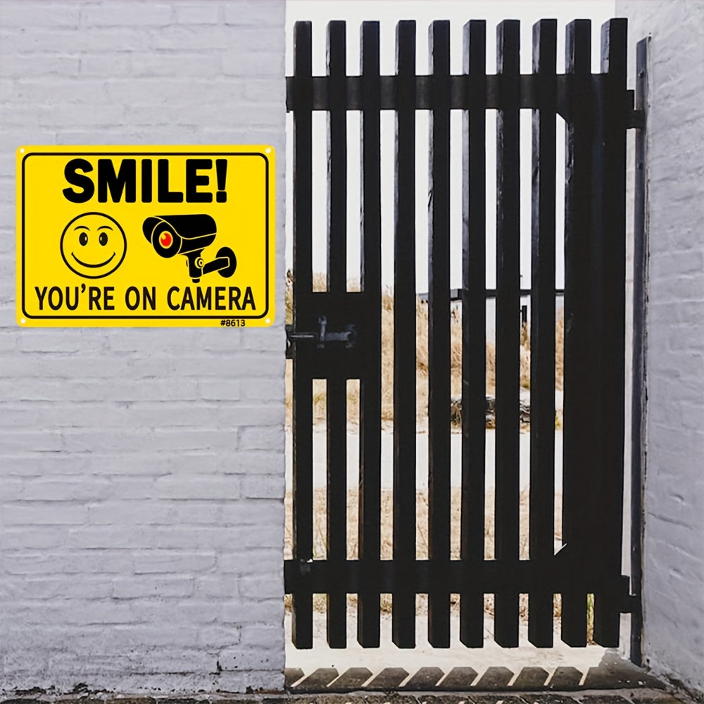 2 Pack Outdoor Security Camera Signs - UV-Resistant Aluminum, 10x7 Inches, Ideal for Home and Business Driveway Alert, CCTV Warning