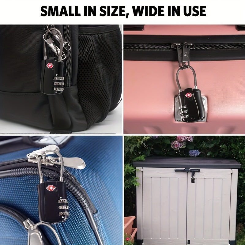 2 Pack TSA-Approved Travel Locks - Sturdy Alloy Combination Padlocks for Luggage, Suitcases, Lockers and Bikes