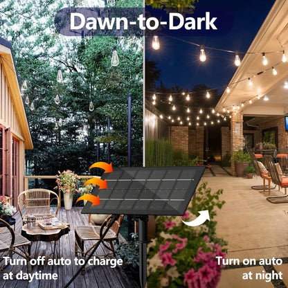 STRIGHT Solar String Lights – 120FT/100FT/60FT/57FT/48FT/25FT Outdoor Weatherproof LED Edison Bulbs with Remote – Solar Powered for Patios, Backyards, Fences, Halloween, and Christmas Decorations
