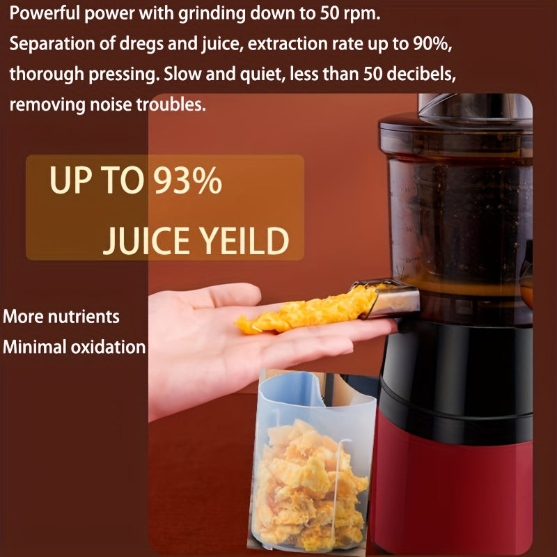 Multi-Texture Slow Juicer - Cold Press Masticating Technology for High-Yield Efficiency - Perfect for Healthy Homemade Juices