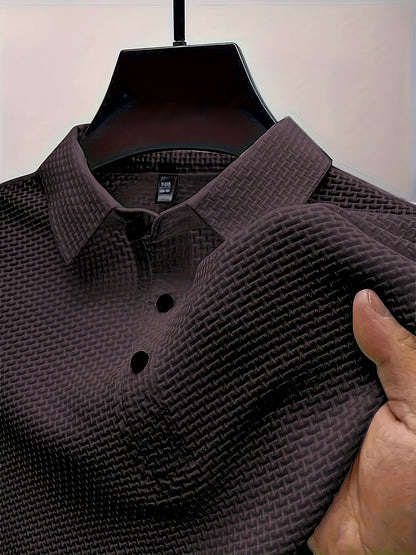 Men's Lapel Neck Short Sleeve T-Shirt – Comfy, Stretchy Tees for Summer – Trendy Casual Daily Fashion