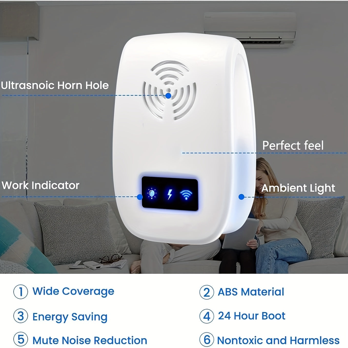 Ultrasonic Pest Repeller – Electronic Mice and Bug Repellent, 6 Pack Indoor Plug-In for Roaches, Spiders, Ants, Flies