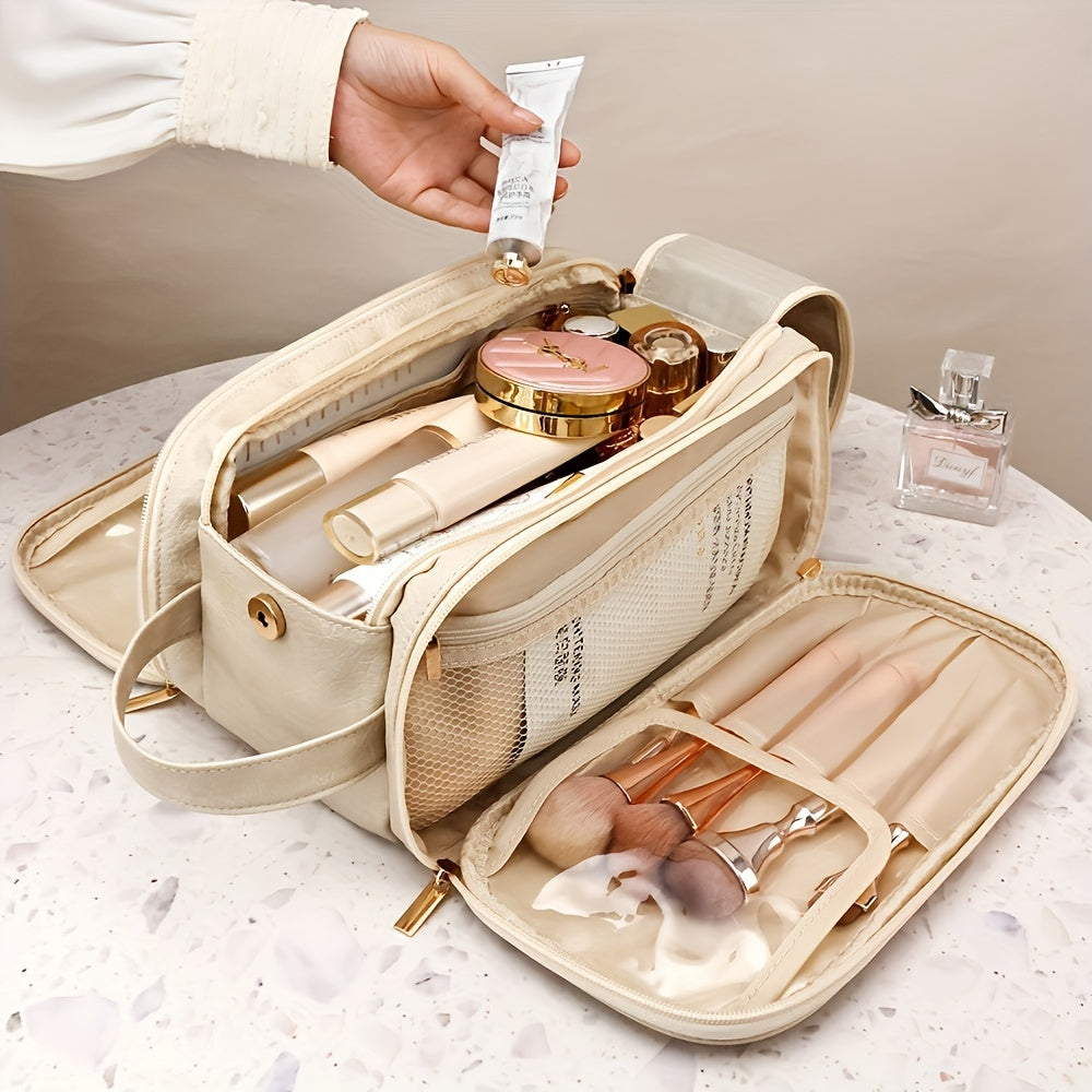 Women's Large Capacity Multifunctional Cosmetic Bag – Portable Travel Makeup and Toiletries Storage