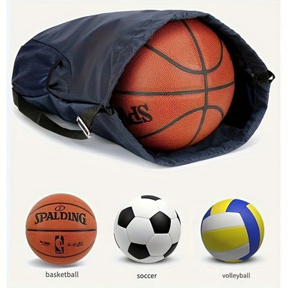 Nylon Sports Drawstring Backpack – Wet/Dry Separation, Tassel Embellishment, Framed Design with Utility Pocket, Plaid Pattern Bag for Basketball, Soccer, Volleyball