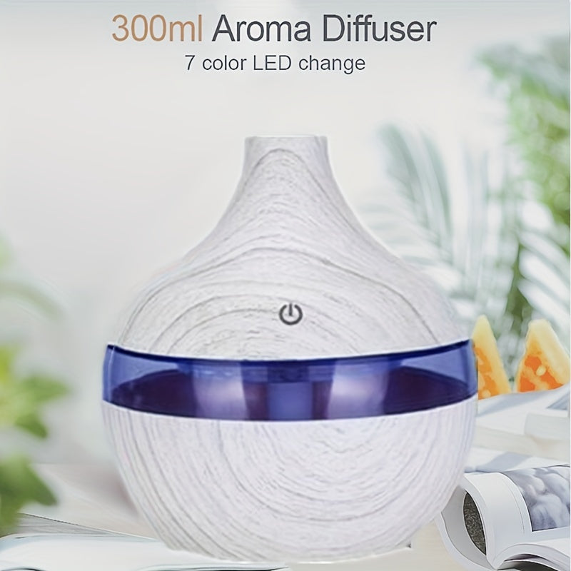 Wood Grain USB Touch-Activated Humidifier – Compact, Whisper-Quiet, Easy-to-Clean – Energy-Efficient Mist Maker for Home, Office, or Baby Room – Adds Comfort, Style, and Freshness