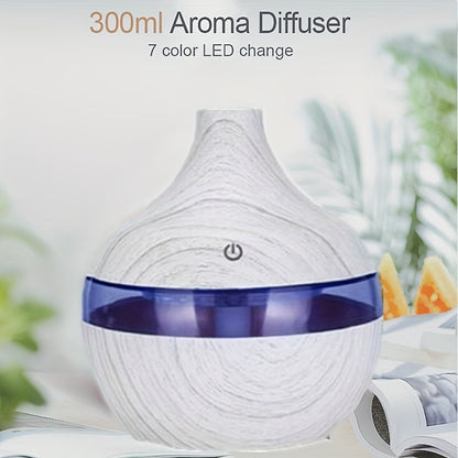 Wood Grain USB Touch-Activated Humidifier – Compact, Whisper-Quiet, Easy-to-Clean – Energy-Efficient Mist Maker for Home, Office, or Baby Room – Adds Comfort, Style, and Freshness