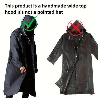 Waterproof Outdoor Explorer Raincoat – Thickened, Hooded, Breathable for Men and Women – Ideal for Cycling, Hiking, Fishing, and Mountaineering with Adjustable Cuffs and Hem