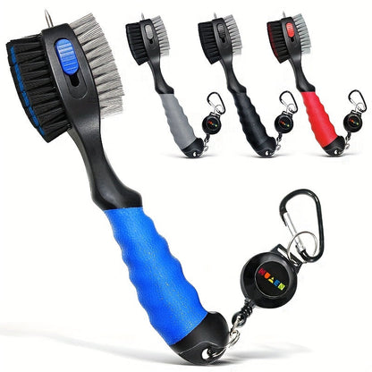 Magnetic Golf Club Cleaning Brush and Groove Cleaner with Keychain - Essential Golf Accessory
