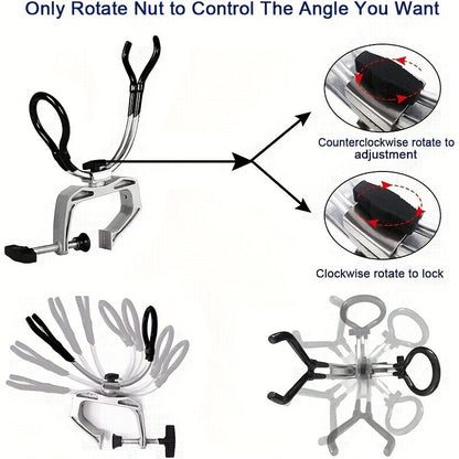 Universal Boat Fishing Rod Holder – 360° Adjustable, Secure Clamp-On Design for Dock, Pontoon and Canoe – Ideal Fishing Pole Support for Boating Adventures