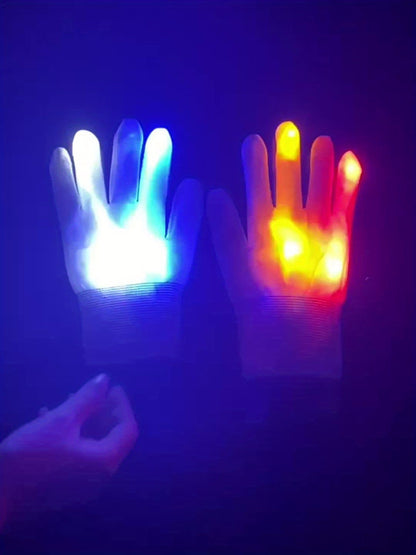 LED Light-Up Gloves – 5 Color Modes for Youngsters, Teens & Adults, Perfect for Halloween & Christmas Parties