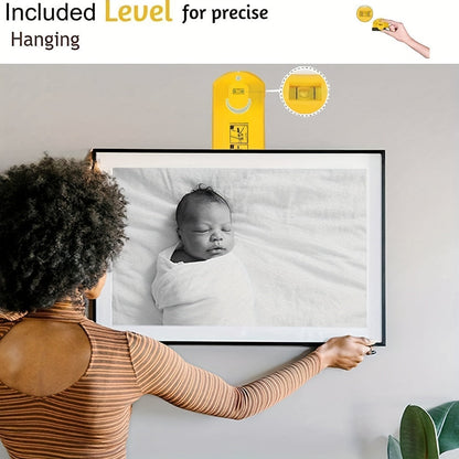 Picture Hanging Tool with Easy Level Ruler – Multifunction Frame Hanger Wall Kit for Home Decor, Ideal for Mirrors, Clocks, and Wall Coverings