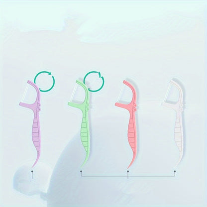 1pc Double Layer Boxed 52pcs Mint Dental Floss Sticks - Disposable, Layered Storage, Portable Dental Floss Box