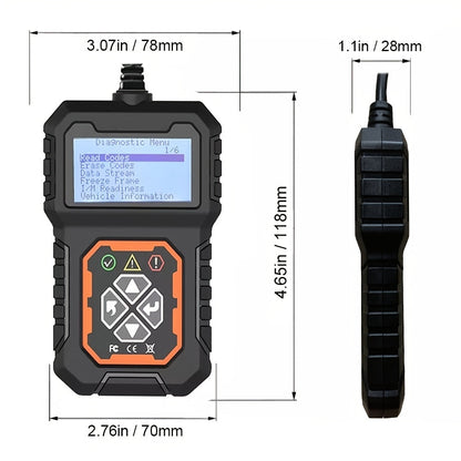 Car Code Reader – OBD2 Diagnostic Scanner for Check Engine Light and Fault Codes – EOBD CAN Protocols Tool for 12V OBDII Cars ( Since 1996 )
