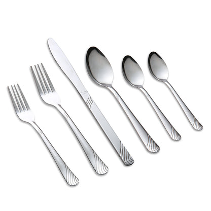 48-Piece Stainless Steel Tableware Set – Durable, Modern Cutlery for Restaurants, Hotels, Family Gatherings, and Outdoor Events – Premium Quality, Rust-Resistant, Easy to Clean