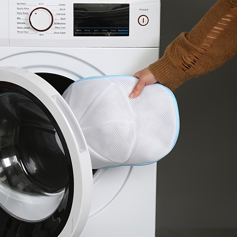 Convenient Mesh Cap Washing Bag - Ageing-Resistant, Machine Washable with Sorting Design for Safe Hat Storage