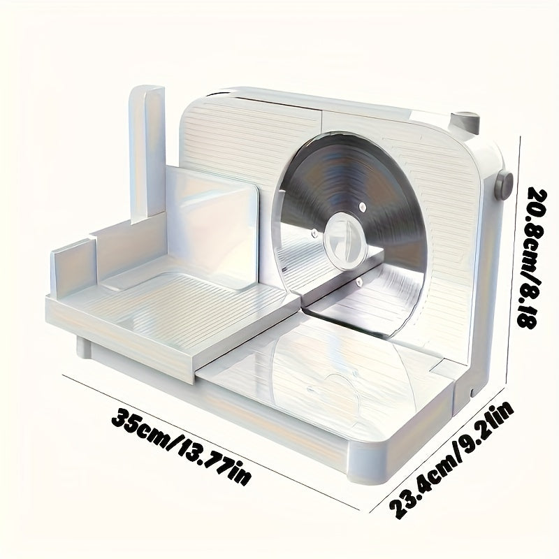 150W Premium Electric Stainless Steel Meat Slicer - Adjustable 0-15mm Thickness, Effortless Slicing for Deli Meat, Vegetables, Fruits - Ideal for Home, Commercial Use and Father's Day Gift