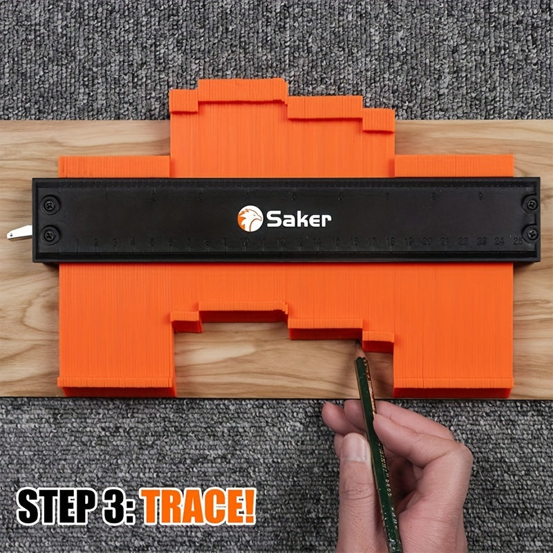 Saker Adjustable Contour Gauge Profile Tool – Precisely Copies Irregular Shapes with Locking Mechanism for Woodworking and Welding – Ideal Gift for Dad, Friend, or Husband