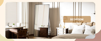 Large Full Length Mirror 34"x76" – Floor Body Mirror with Stand, Metal Frame for Wall-Mounted, Hanging or Leaning Vanity Use