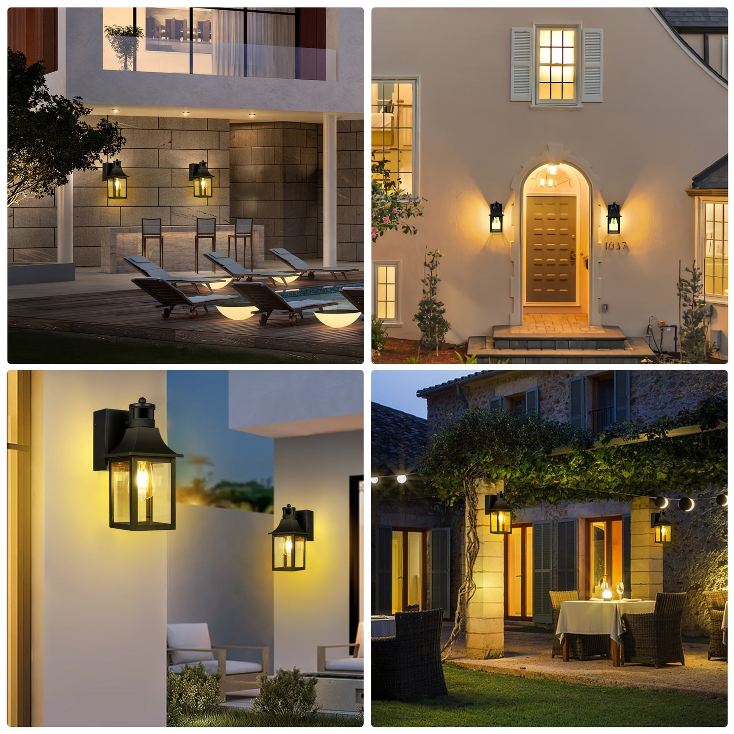 Smart Porch Lights Pro – Dusk to Dawn Motion Sensor Outdoor Lights with GFCI Outlet, 3 Lighting Modes – Waterproof, Energy-Efficient Exterior Wall Sconce for House, Patio, Garage