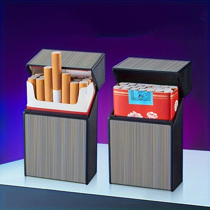 2-in-1 USB Rechargeable Lighter and Cigarette Case - Stylish Men's 20-Cigarette Holder, Moisture-Proof and Durable