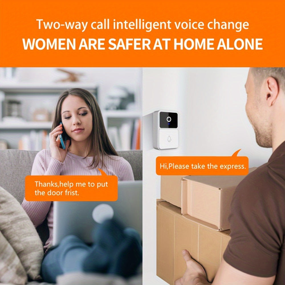 X3pro Wireless Video Doorbell with Camera – Wide Angle Smart Visual, Rechargeable Security Doorbell with Two-Way Audio, HD Night Vision, Indoor/Outdoor Use, Ideal for Baby, Pet, and Nanny Monitoring