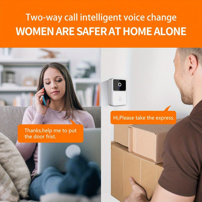 X3pro Wireless Video Doorbell with Camera – Wide Angle Smart Visual, Rechargeable Security Doorbell with Two-Way Audio, HD Night Vision, Indoor/Outdoor Use, Ideal for Baby, Pet, and Nanny Monitoring