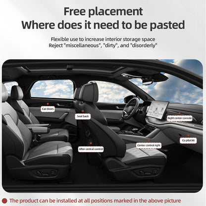 PU Leather Car Side Pocket Organizer - Universal Cell Phone and Sunglasses Holder for Seat Gap, Door, and Console Storage