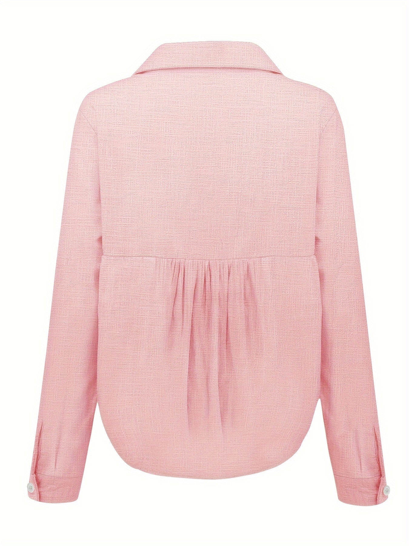 Long Sleeve Linen Shirt – Casual Button-Up for Spring and Fall – Women’s Clothing