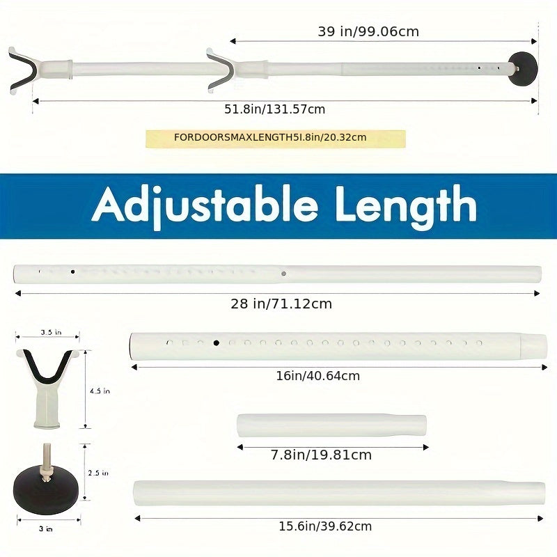Adjustable Door Stoppers Security Bar – Heavy Duty Iron Construction with Strong Adhesive, For Normal and Sliding Doors, Home, Apartment, Hotel
