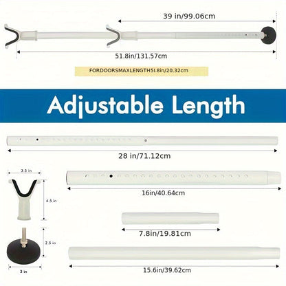 Adjustable Door Stoppers Security Bar – Heavy Duty Iron Construction with Strong Adhesive, For Normal and Sliding Doors, Home, Apartment, Hotel