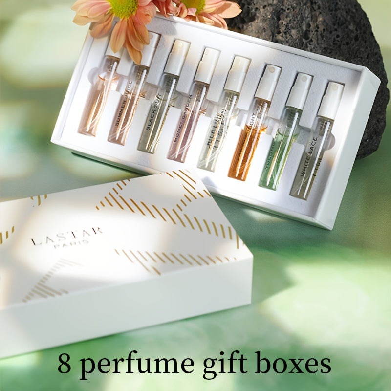 LASTAR Women's Spray Perfume Set - 8-Piece Gift Box, Long-Lasting Fragrances of Fresh Flowers, Fruit, Citrus and Wood