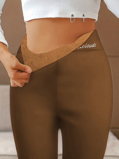 Women's Fleece Lined Leggings – Warm Thermal Leggings for Winter & Fall Casual Wear