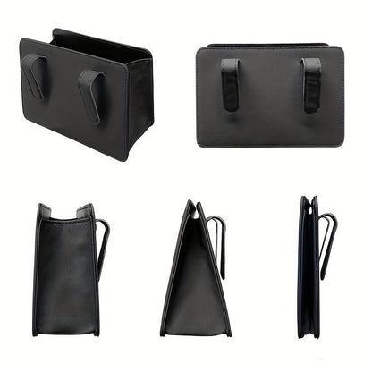 Foldable Car Trash Can and Storage Organizer – Faux Leather, Door-Mounted or Seat Back Design – Vehicle Interior Accessory
