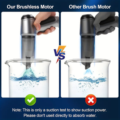 Ultra-Powerful 2-in-1 Cordless Handheld Vacuum Cleaner - High Suction, Lightweight, Portable, Rechargeable with Lithium Battery - Includes Dusting Brush and Floor Brush for Car and Home