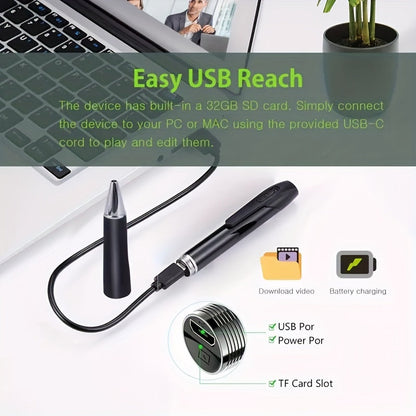 Portable 1080P HD Camera – Mini Surveillance Camera for Indoor/Outdoor Use, Ideal for Lectures, Classrooms, Offices, and Business Meetings
