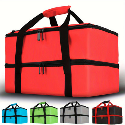 Insulated Double Casserole Carrier Lunch Bag - Fits 9x13 & 11x15 Inch Dishes for Hot or Cold Food - Perfect for School, College, and Kitchen Organization