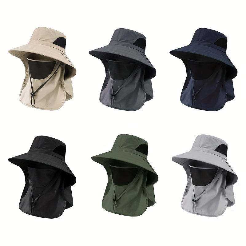 Summer Explorer Hat - UV Protection Outdoor Hat for Men and Women - Breathable, Adjustable, Water-Resistant Bucket Hat with Neck Flap and Visor for Hiking, Camping, Fishing, Hunting