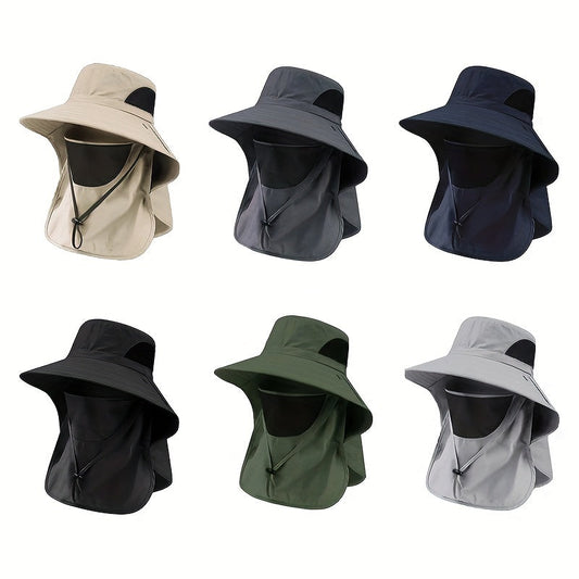 Summer Explorer Hat - UV Protection Outdoor Hat for Men and Women - Breathable, Adjustable, Water-Resistant Bucket Hat with Neck Flap and Visor for Hiking, Camping, Fishing, Hunting