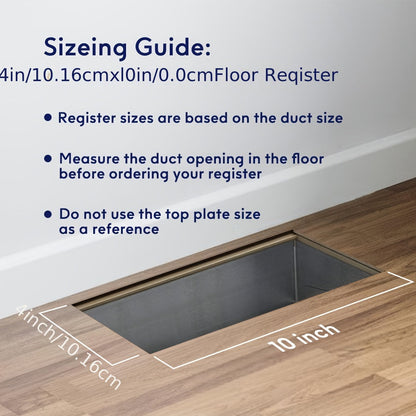 1/2/6pcs 4" x 10" Floor Vents - Heavy Duty Walkable Register, Premium Finish, Easy Adjust Air Supply Lever - For Sidewall, Home, Office, Ceiling