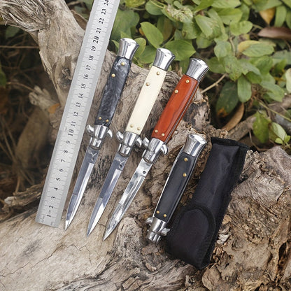 Compact Resin Handle Quick-Open Folding Knife – Ambidextrous Lightweight Stainless Steel Tool with V Grind Spear Point Blade, Mini Pocket AKC for Outdoor Adventures