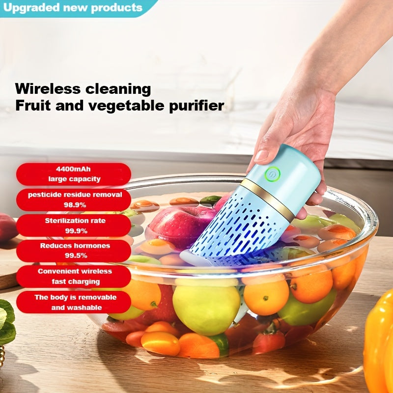 Upgraded Fruit and Vegetable Cleaning Machine - Advanced Sterilizer and Pesticide Remover - Safe Food Purifier for Healthy Eating - Modern Kitchen Essential and Effortless Vegetable Washer