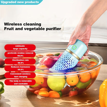 Upgraded Fruit and Vegetable Cleaning Machine - Advanced Sterilizer and Pesticide Remover - Safe Food Purifier for Healthy Eating - Modern Kitchen Essential and Effortless Vegetable Washer