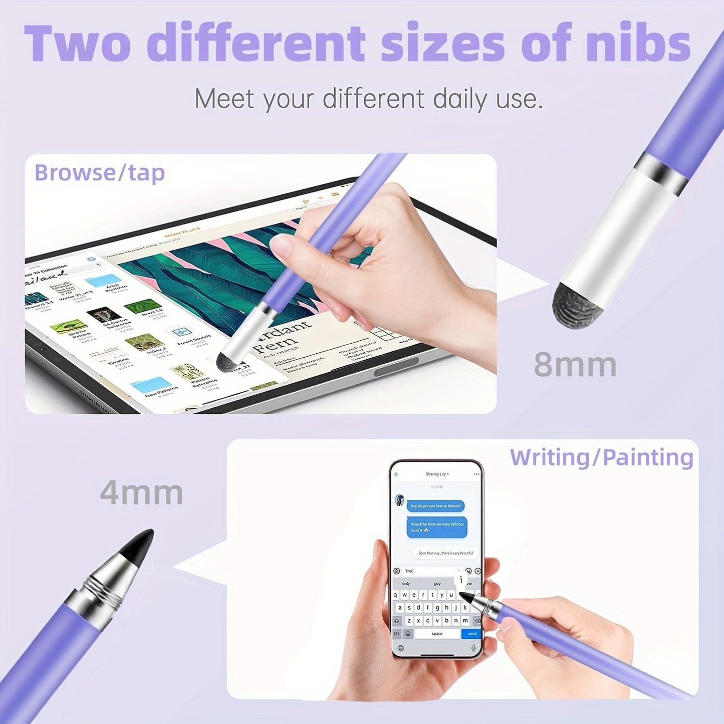 4 in 1 Fine Tip Capacitor Pen - Versatile Stylus for Writing Small Characters, Compatible with Samsung, Microsoft, Android Phones, and Tablets