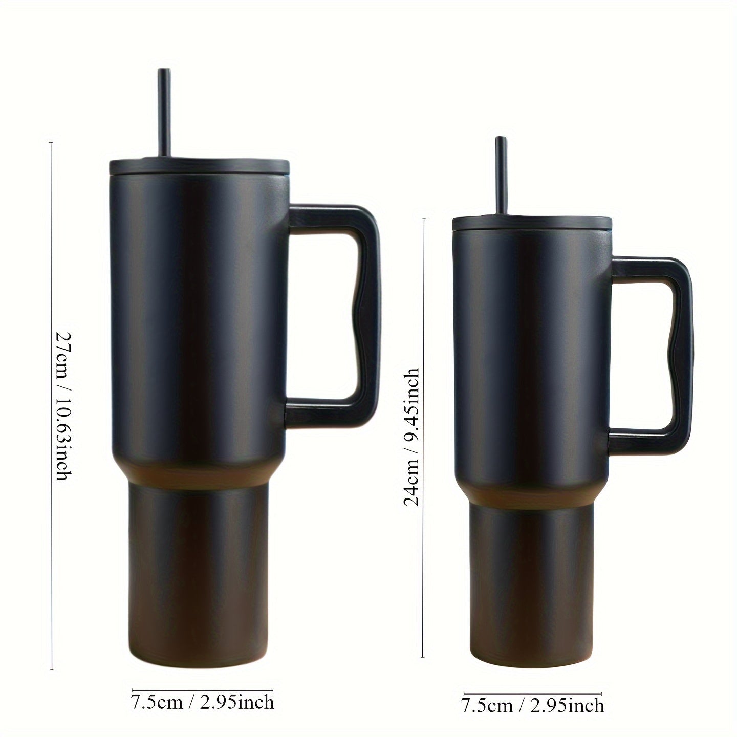 40oz Stainless Steel Insulated Tumbler with Handle and Straw – Leak Proof, Reusable Mug for Multipurpose Use, Ideal for Mother's Day, Graduation, 4th of July – Hand Wash Only